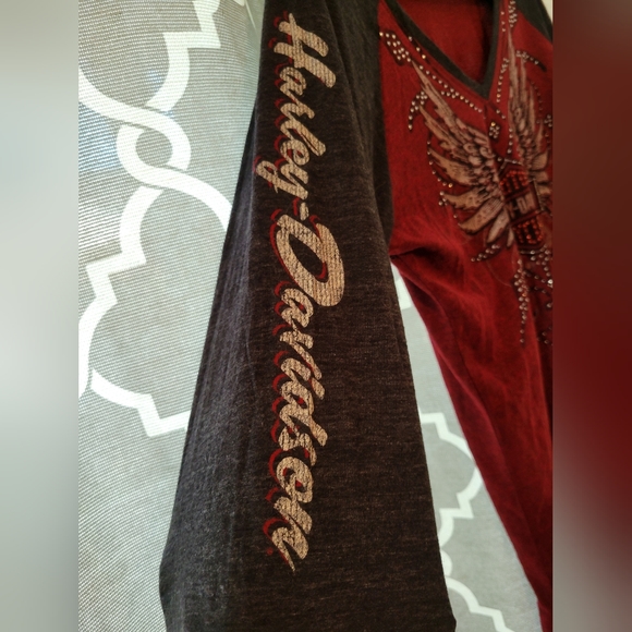 Gently used Harley Davidson 3/4 sleeve t shirt - Picture 2 of 6